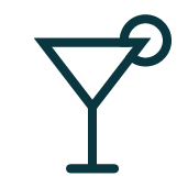 SSymbol som föreställer ett drinkglas. Illustrerar att man inte ska dricka alkohol dygnet innan provtagning.