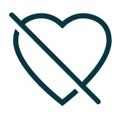 Symbol som föreställer ett hjärta. Illustrerar att man inte ska ha sex innan provtagning.
